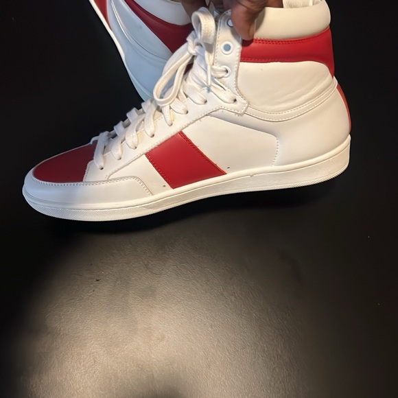 Saint Laurent red and white high top Sneaker - Picture 5 of 5